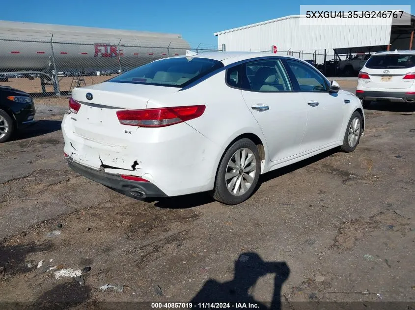 2018 Kia Optima Ex VIN: 5XXGU4L35JG246767 Lot: 40857019