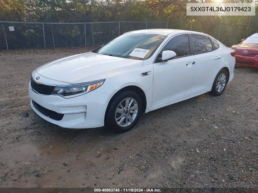 2018 Kia Optima Lx VIN: 5XXGT4L36JG179423 Lot: 40883745