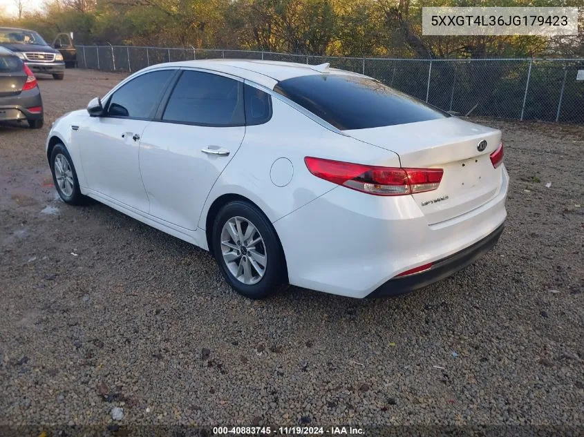 2018 Kia Optima Lx VIN: 5XXGT4L36JG179423 Lot: 40883745