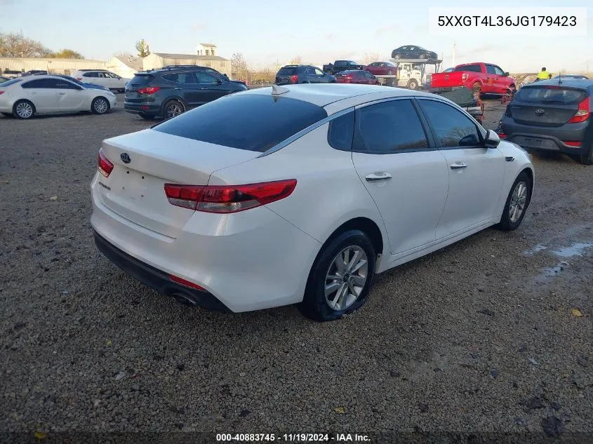 2018 Kia Optima Lx VIN: 5XXGT4L36JG179423 Lot: 40883745