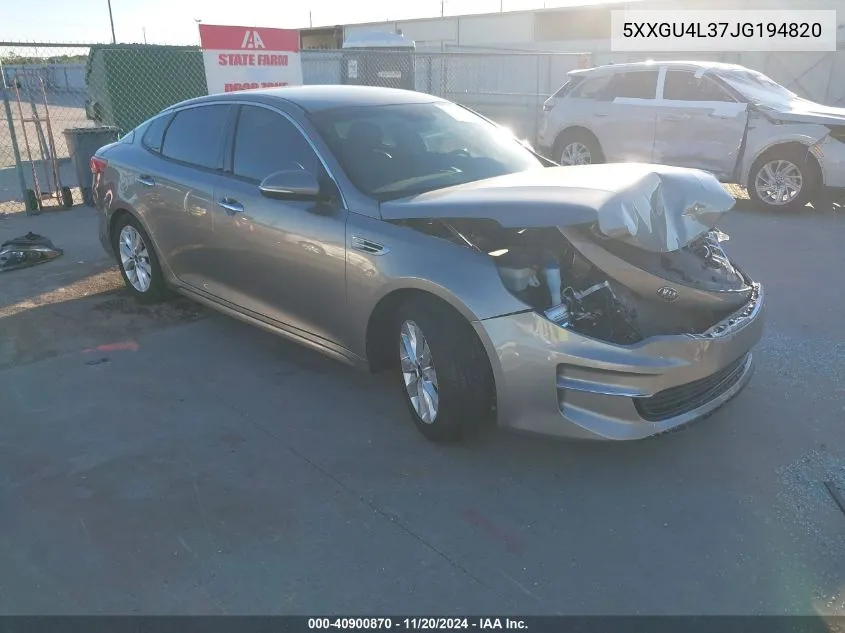 5XXGU4L37JG194820 2018 Kia Optima Ex