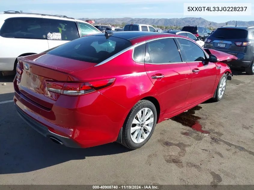 2018 Kia Optima S VIN: 5XXGT4L33JG228237 Lot: 40908740