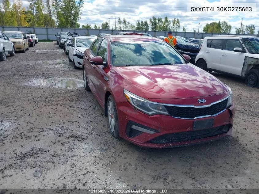 2019 Kia Optima VIN: 5XXGT4L30KG275663 Lot: 12115029