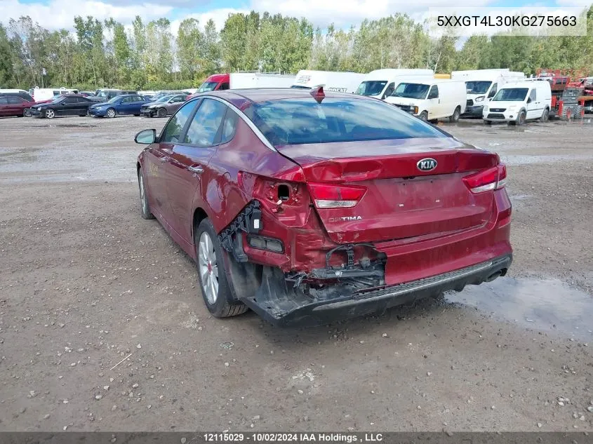 5XXGT4L30KG275663 2019 Kia Optima