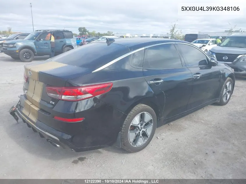 2019 Kia Optima VIN: 5XXGU4L39KG348106 Lot: 12122390