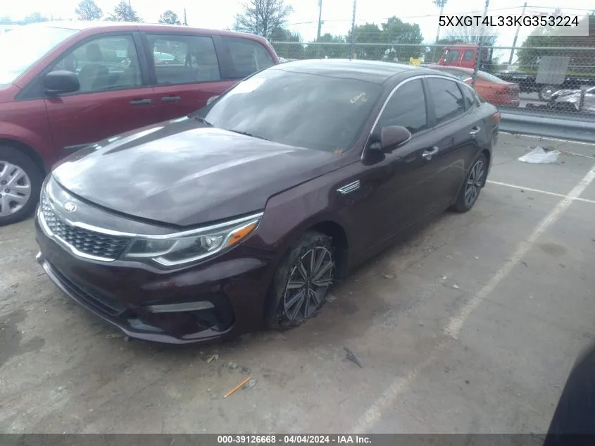 5XXGT4L33KG353224 2019 Kia Optima Lx