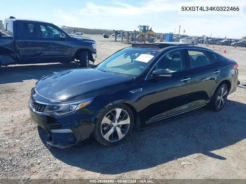 5XXGT4L34KG322466 2019 Kia Optima S