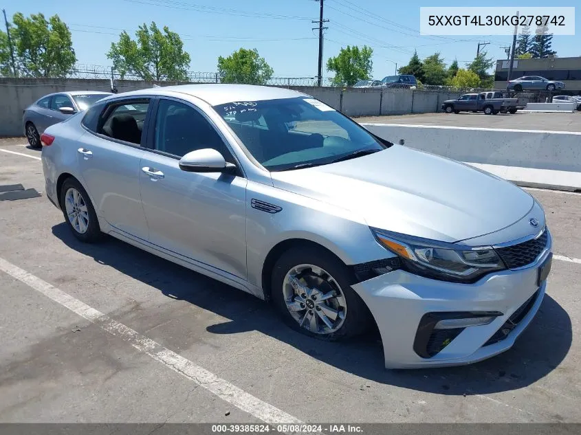 2019 Kia Optima Lx VIN: 5XXGT4L30KG278742 Lot: 39385824