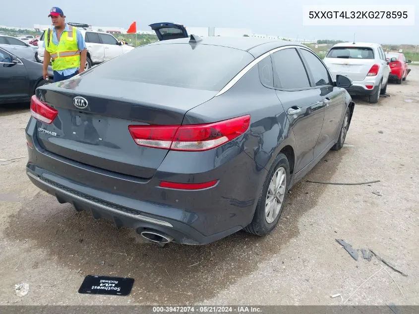 5XXGT4L32KG278595 2019 Kia Optima Lx