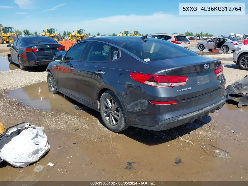 2019 Kia Optima Lx VIN: 5XXGT4L36KG312764 Lot: 39563132