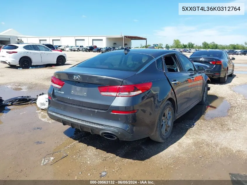 2019 Kia Optima Lx VIN: 5XXGT4L36KG312764 Lot: 39563132