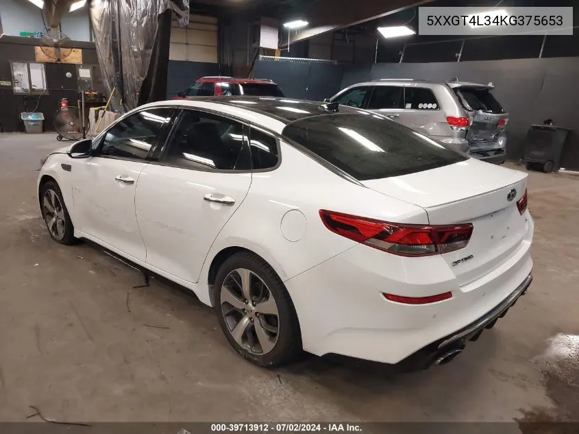 2019 Kia Optima S VIN: 5XXGT4L34KG375653 Lot: 39713912