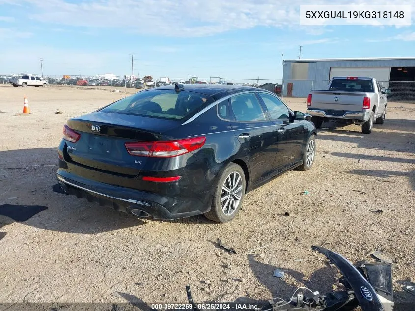 5XXGU4L19KG318148 2019 Kia Optima Ex