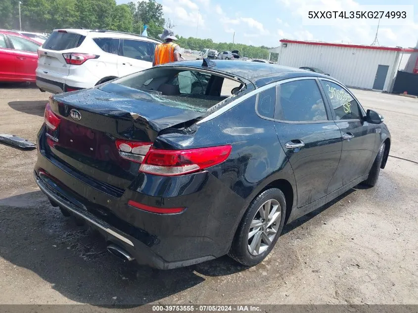 2019 Kia Optima Lx VIN: 5XXGT4L35KG274993 Lot: 39753555