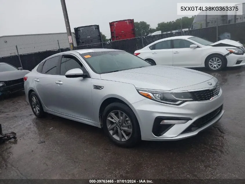 2019 Kia Optima Lx VIN: 5XXGT4L38KG363375 Lot: 39763465