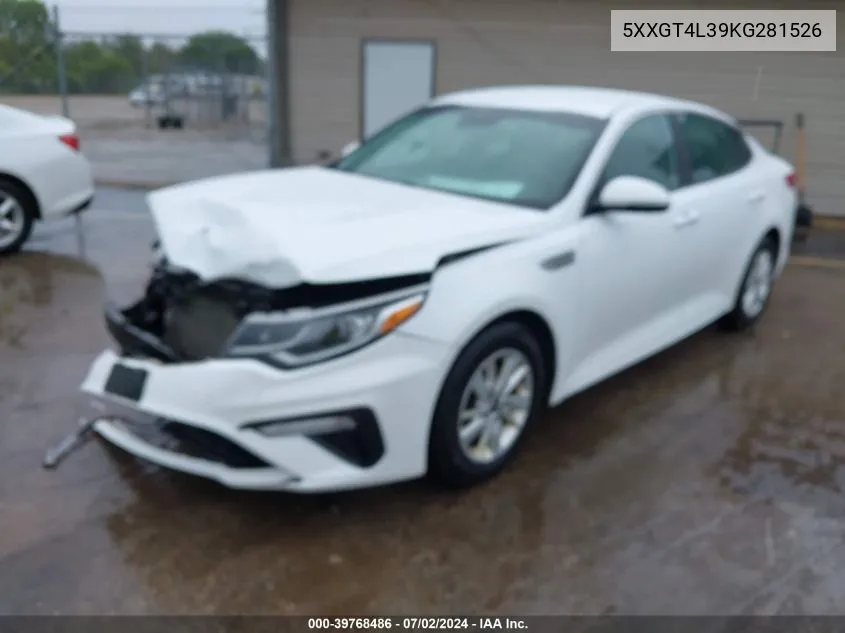 2019 Kia Optima Lx VIN: 5XXGT4L39KG281526 Lot: 39768486