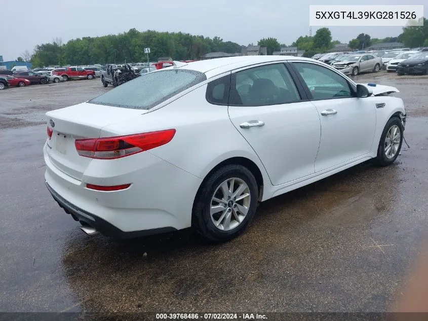 5XXGT4L39KG281526 2019 Kia Optima Lx