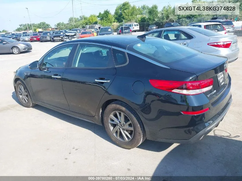 2019 Kia Optima Lx VIN: 5XXGT4L38KG374828 Lot: 39780280