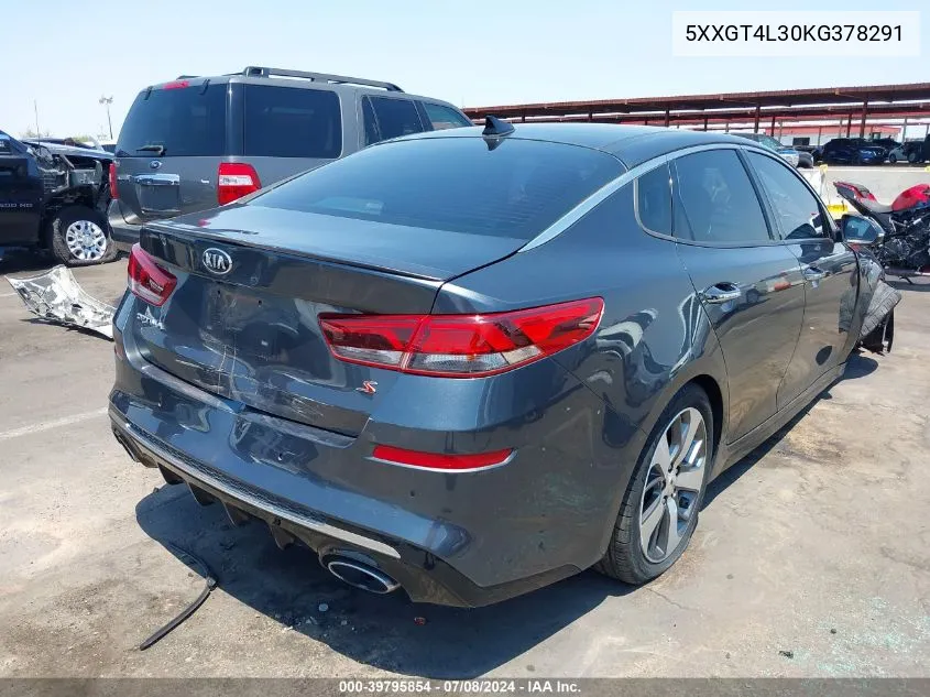 2019 Kia Optima S VIN: 5XXGT4L30KG378291 Lot: 39795854