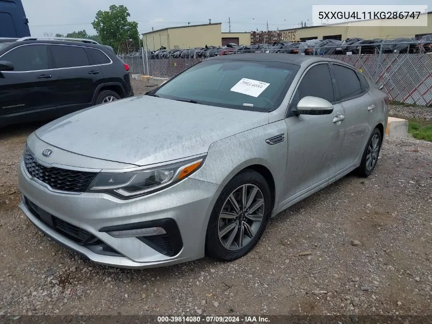 2019 Kia Optima Ex VIN: 5XXGU4L11KG286747 Lot: 39814080