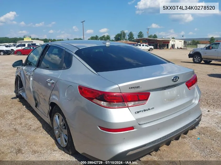 2019 Kia Optima Lx VIN: 5XXGT4L34KG278520 Lot: 39842729