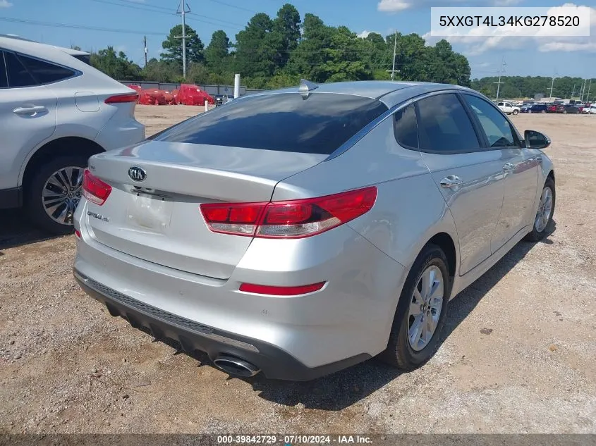 5XXGT4L34KG278520 2019 Kia Optima Lx