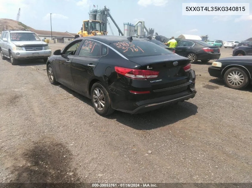 5XXGT4L35KG340815 2019 Kia Optima Lx