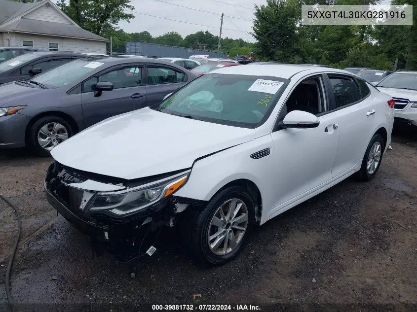 2019 Kia Optima Lx VIN: 5XXGT4L30KG281916 Lot: 39881732