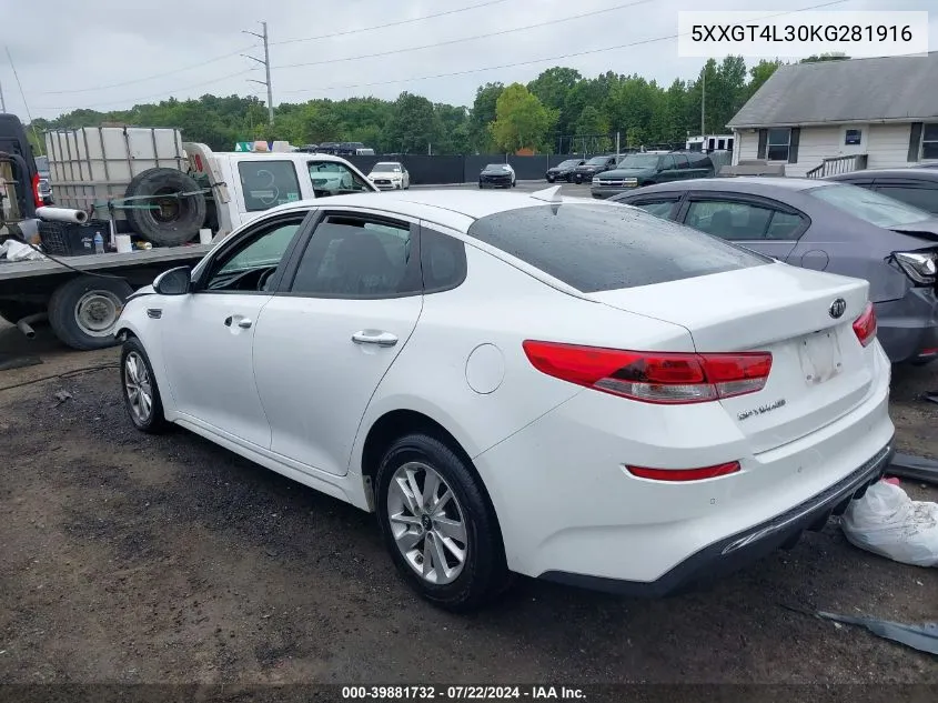 5XXGT4L30KG281916 2019 Kia Optima Lx