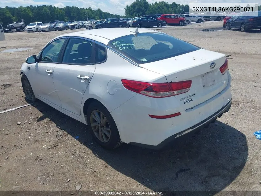 2019 Kia Optima Lx VIN: 5XXGT4L36KG290071 Lot: 39932042