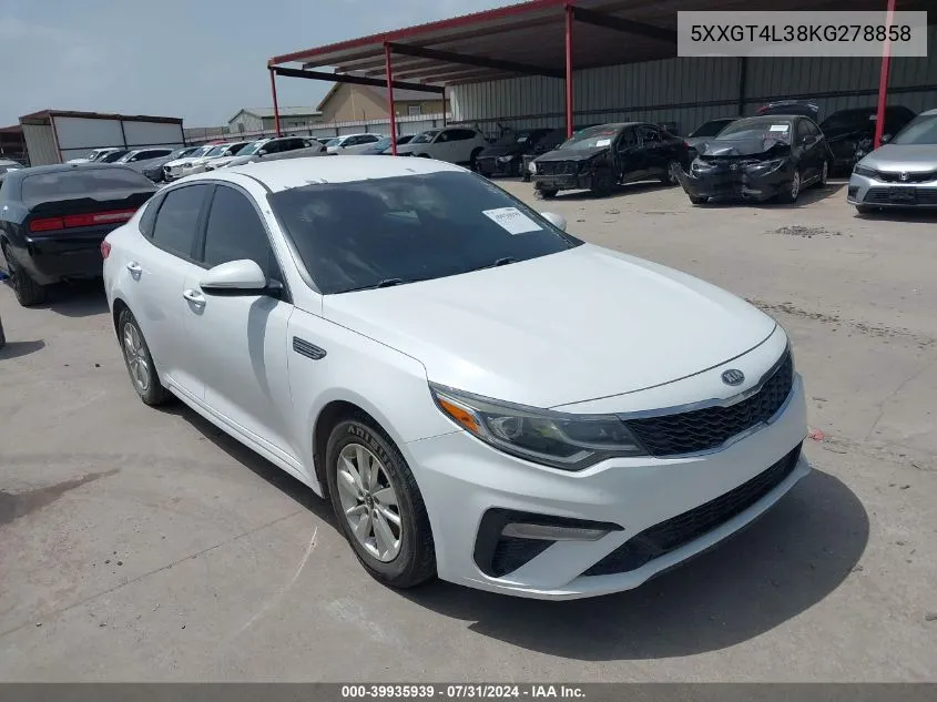 5XXGT4L38KG278858 2019 Kia Optima Lx