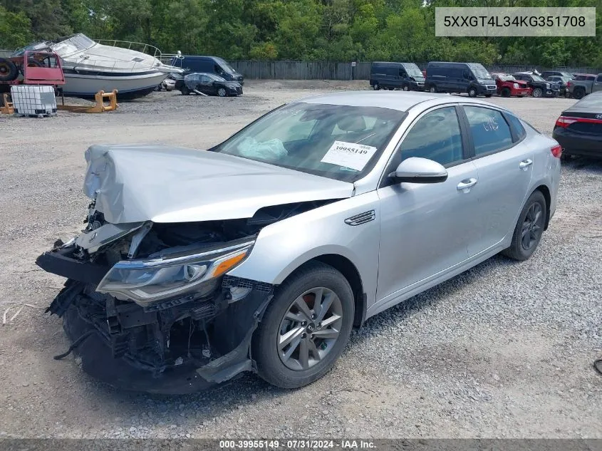 2019 Kia Optima Lx VIN: 5XXGT4L34KG351708 Lot: 39955149