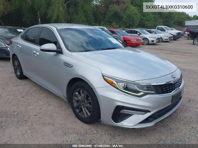 2019 Kia Optima Lx VIN: 5XXGT4L3XKG310600 Lot: 39963968