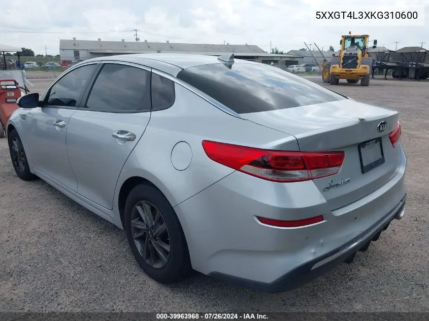 2019 Kia Optima Lx VIN: 5XXGT4L3XKG310600 Lot: 39963968