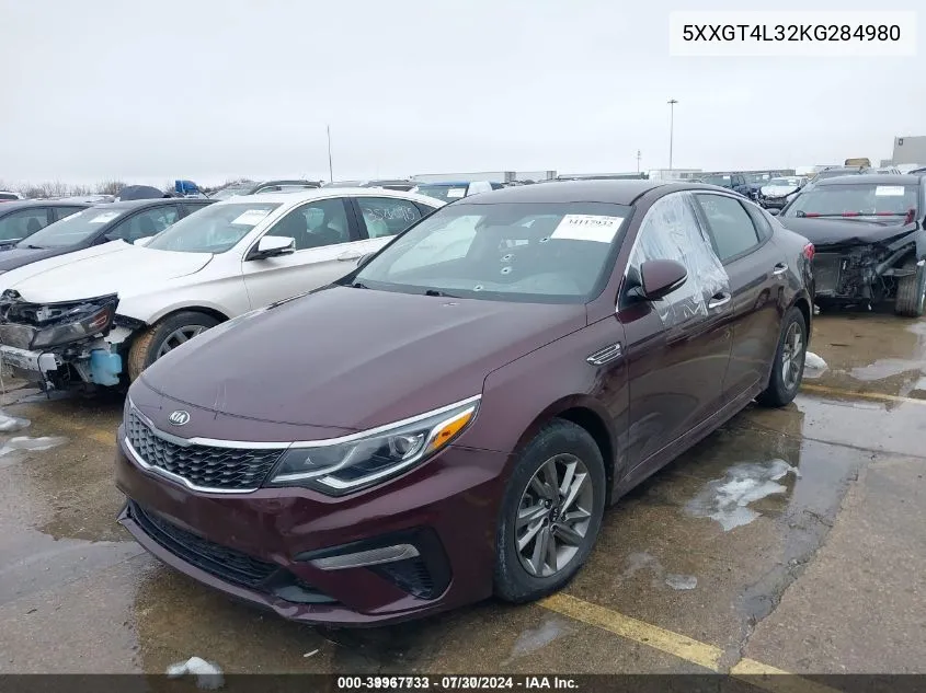 2019 Kia Optima Lx VIN: 5XXGT4L32KG284980 Lot: 39967733