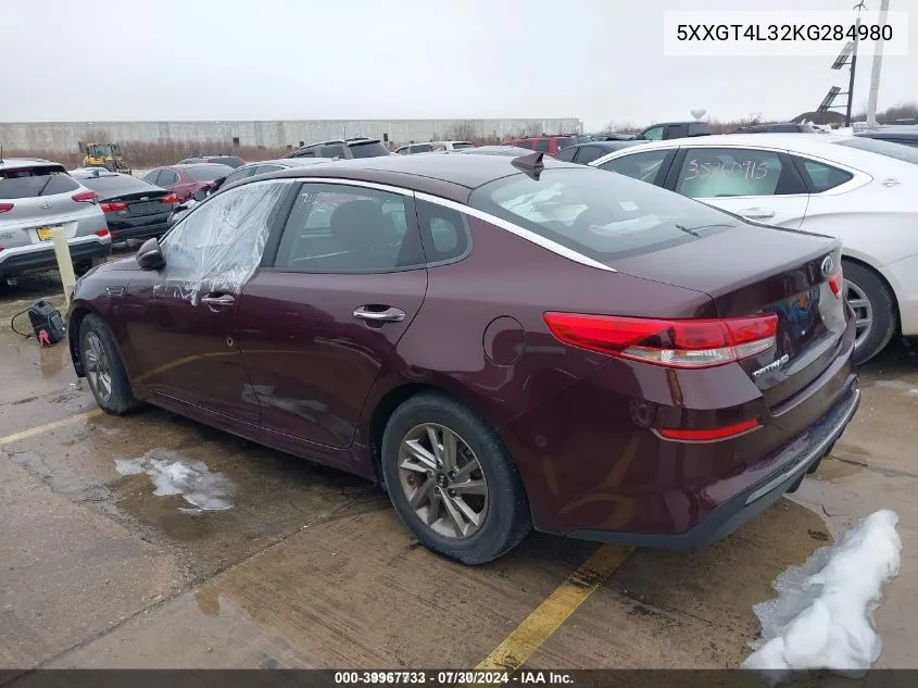 2019 Kia Optima Lx VIN: 5XXGT4L32KG284980 Lot: 39967733