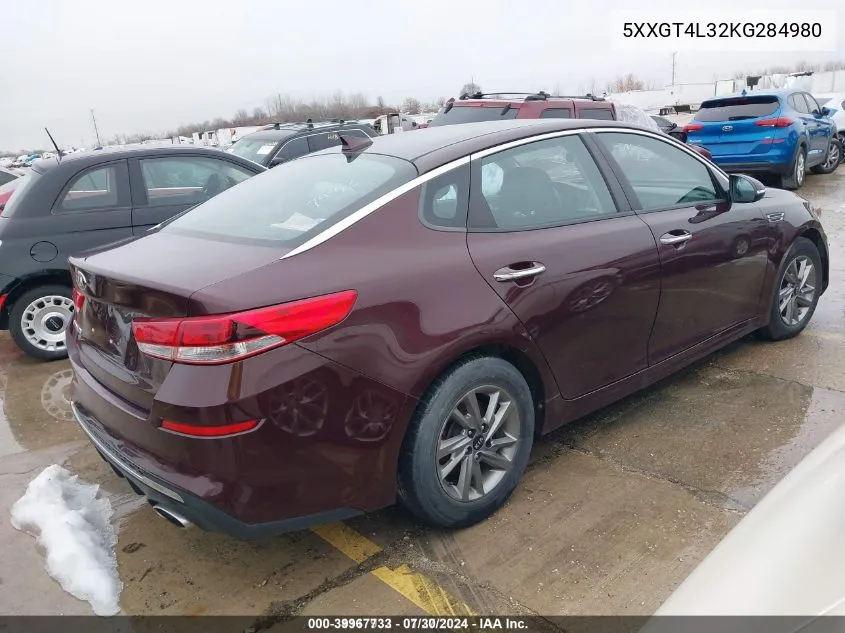 5XXGT4L32KG284980 2019 Kia Optima Lx