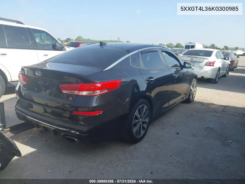 5XXGT4L36KG300985 2019 Kia Optima S