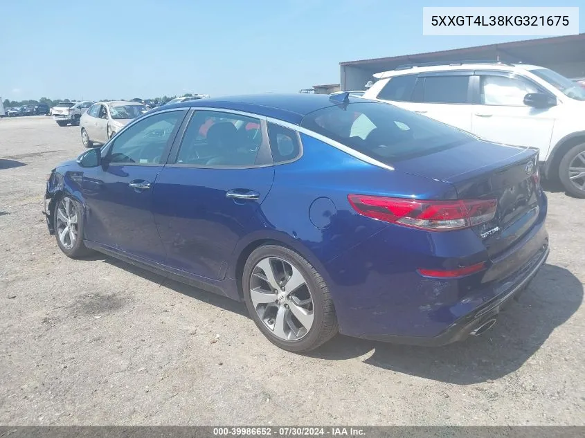 2019 Kia Optima S VIN: 5XXGT4L38KG321675 Lot: 39986652