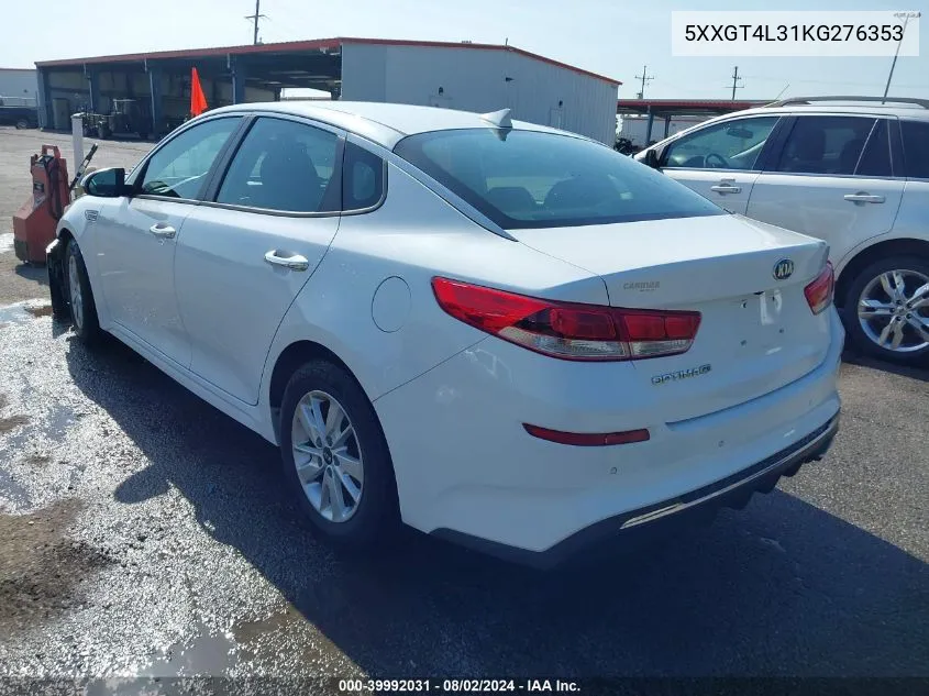 2019 Kia Optima Lx VIN: 5XXGT4L31KG276353 Lot: 39992031