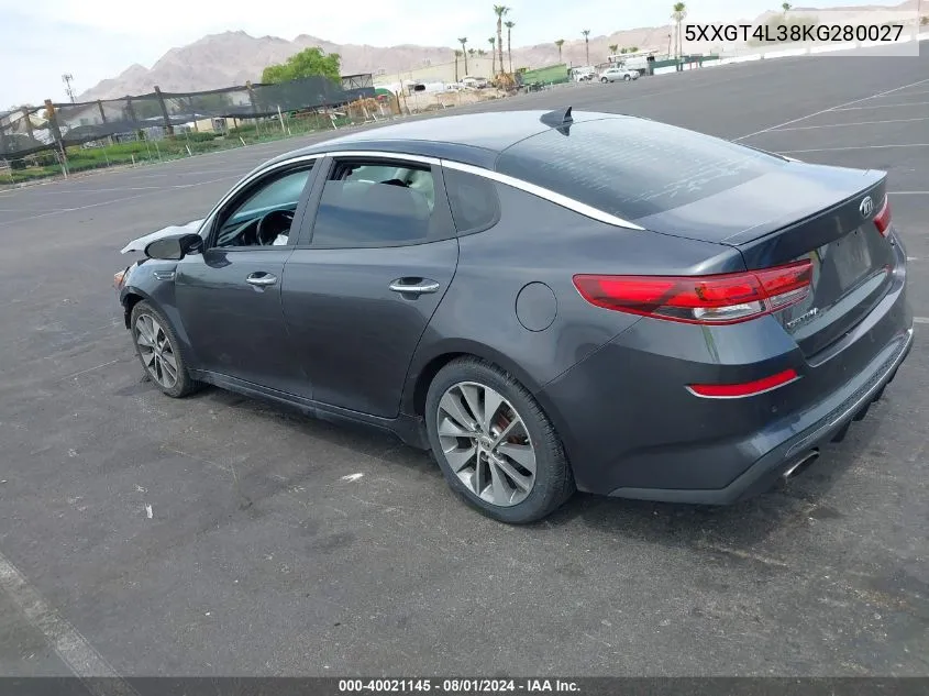 5XXGT4L38KG280027 2019 Kia Optima S