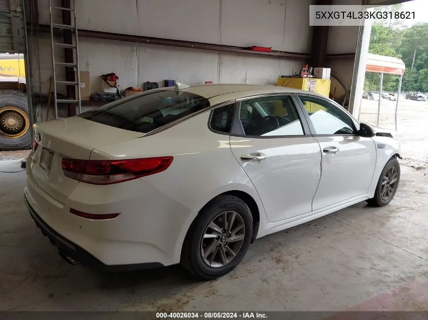 5XXGT4L33KG318621 2019 Kia Optima Lx