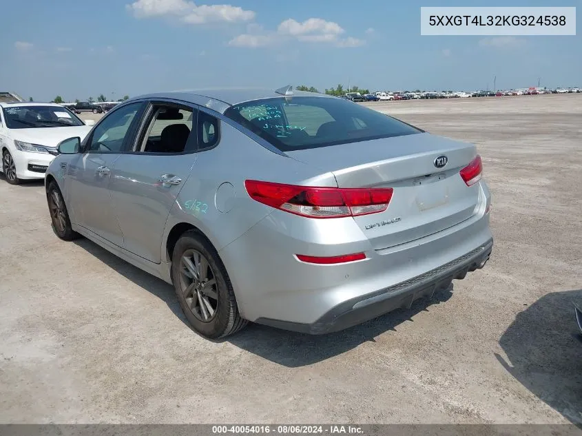 5XXGT4L32KG324538 2019 Kia Optima Lx