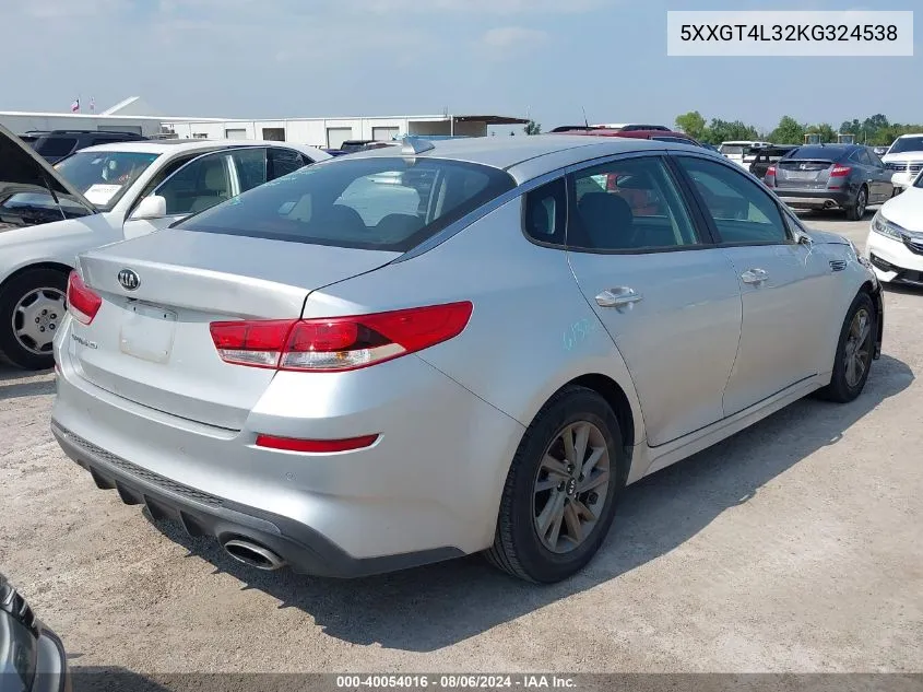 2019 Kia Optima Lx VIN: 5XXGT4L32KG324538 Lot: 40054016