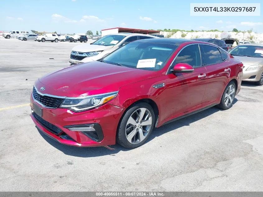 2019 Kia Optima S VIN: 5XXGT4L33KG297687 Lot: 40055511