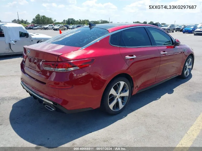 2019 Kia Optima S VIN: 5XXGT4L33KG297687 Lot: 40055511