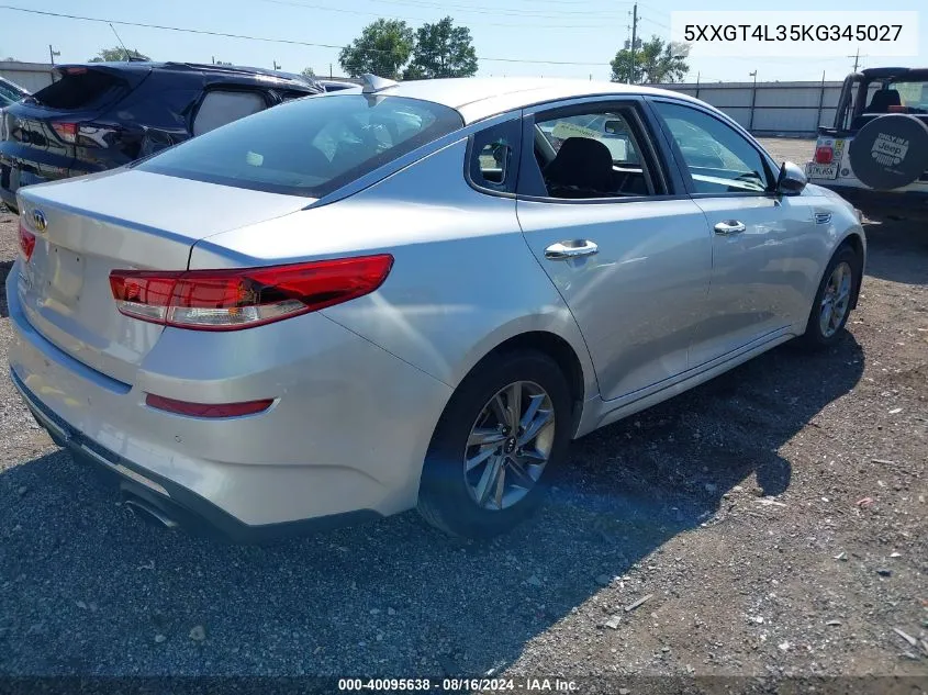 2019 Kia Optima Lx VIN: 5XXGT4L35KG345027 Lot: 40095638