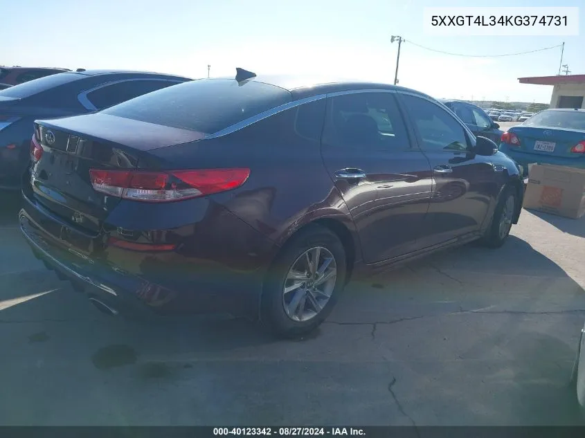 5XXGT4L34KG374731 2019 Kia Optima Lx