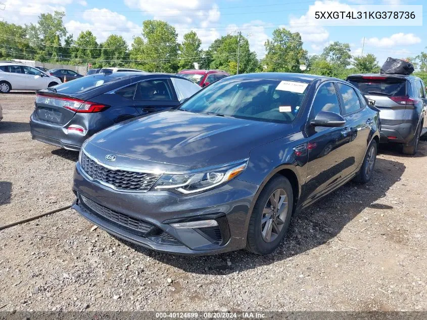 2019 Kia Optima Lx VIN: 5XXGT4L31KG378736 Lot: 40124699