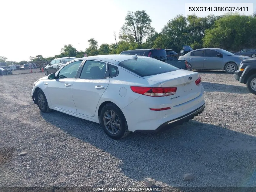 5XXGT4L38KG374411 2019 Kia Optima Lx/S